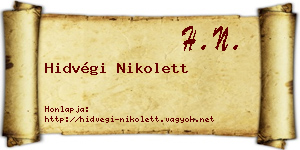 Hidvégi Nikolett névjegykártya
